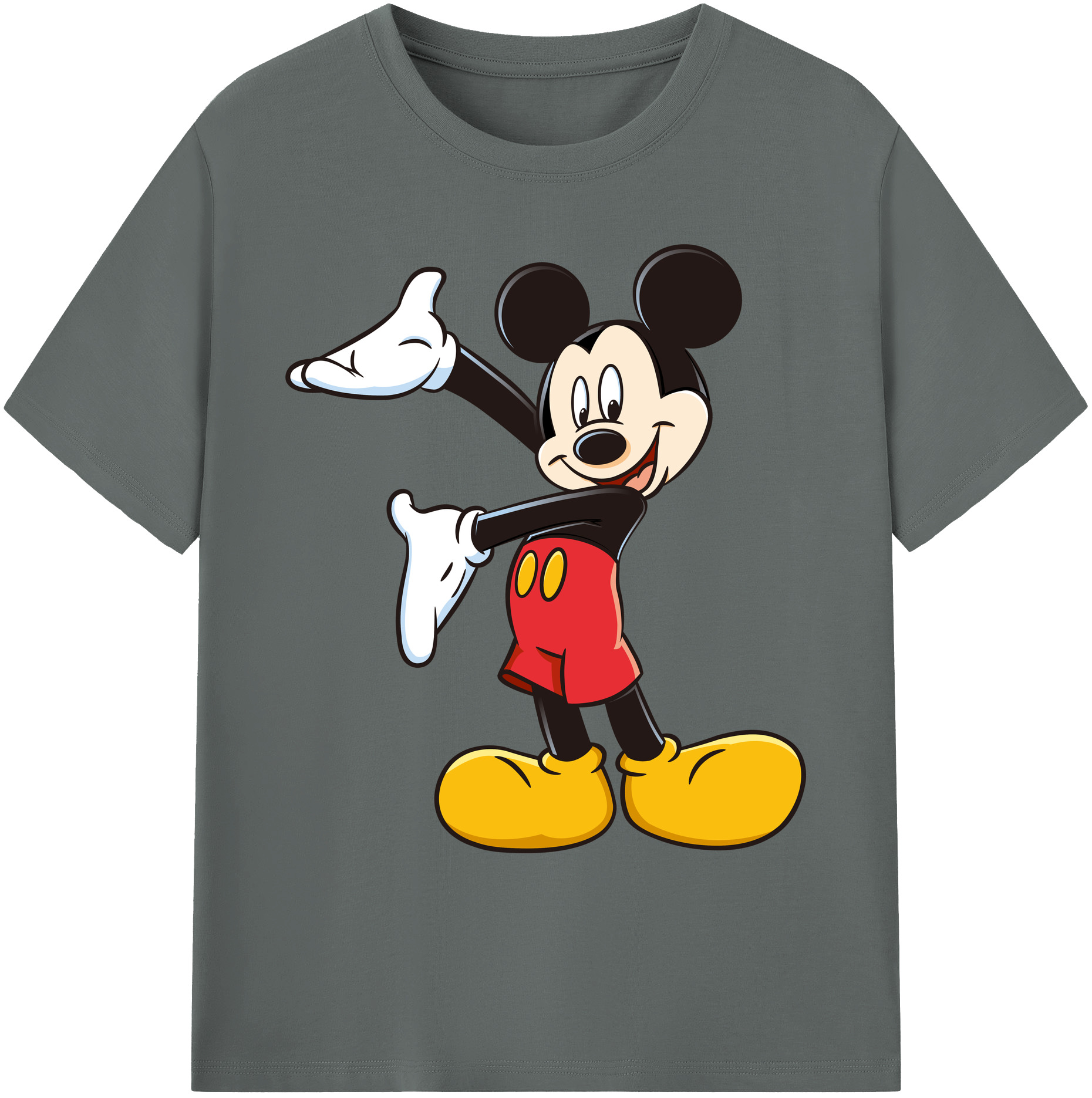 ミッキーマウス Mickey Mouse 綿100％ メンズ半袖Tシャツ｜肌触りやわらか＆通気性